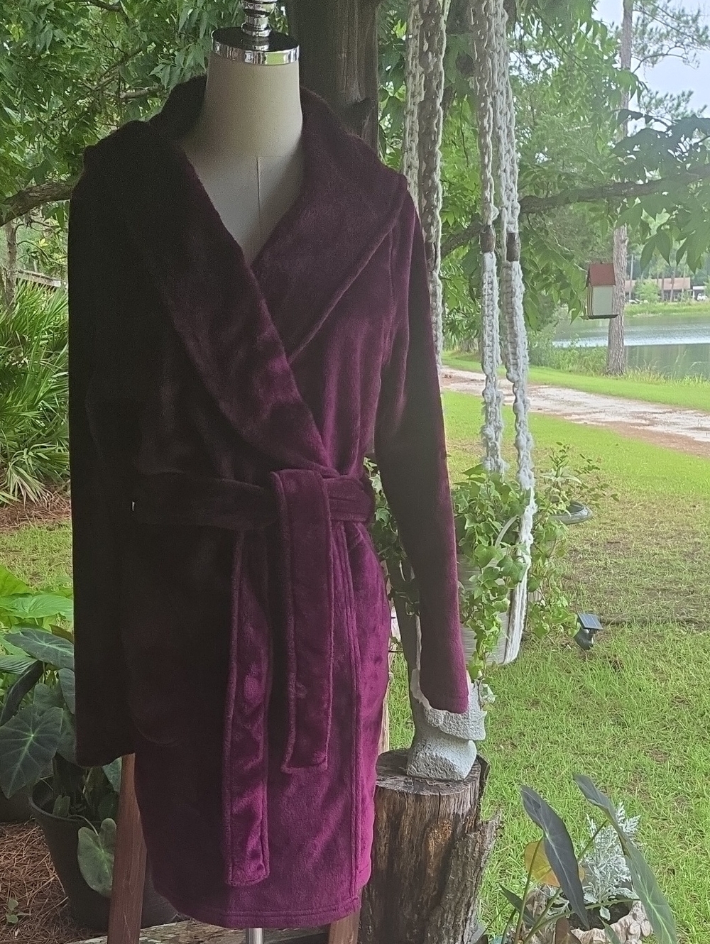 Ugg Miranda Knee Length Robe In Port Purple Size Large